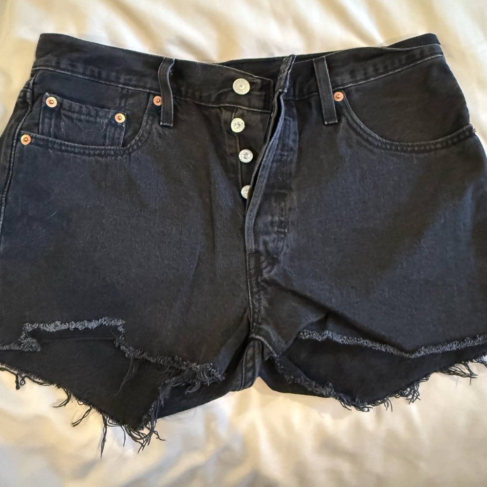 Levi’s 501s. Stylish Black Denim Women Shorts